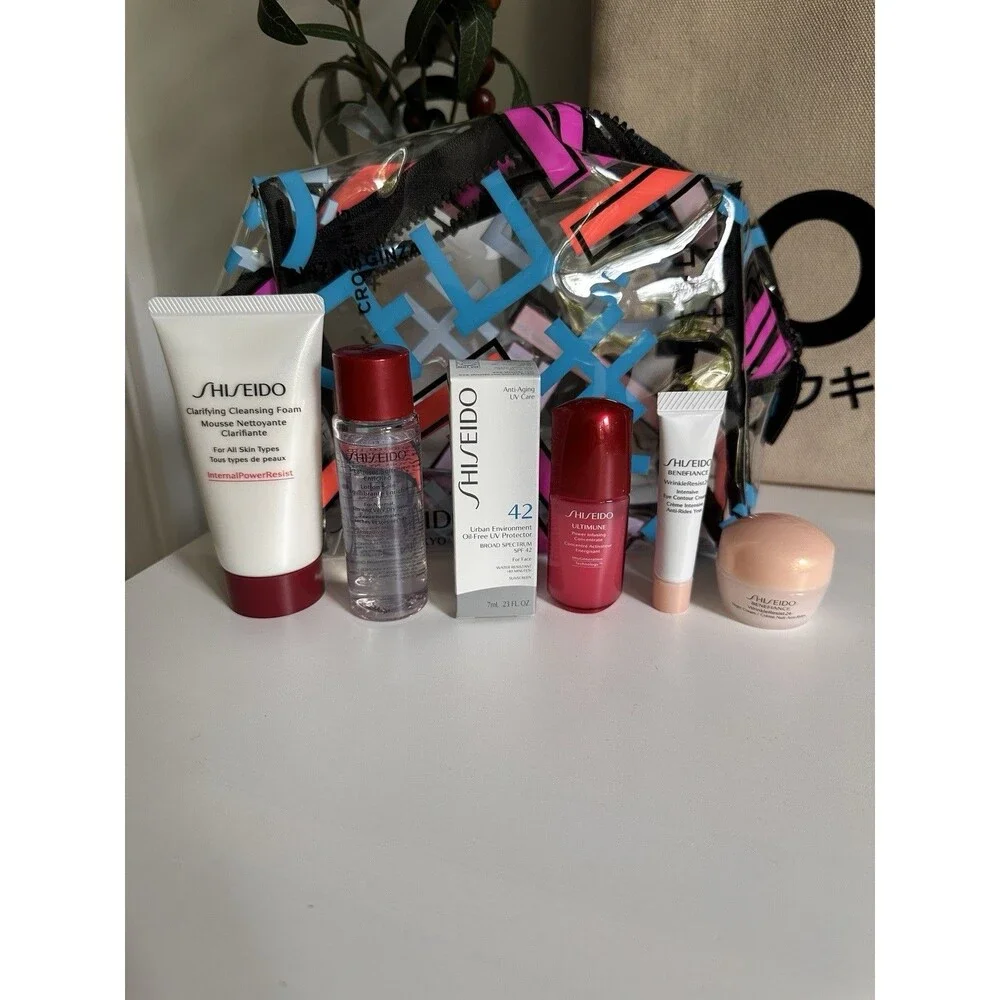 Rare Shiseido Hello From Tokyo Canvas Tote Bag + Travel Skincare Bundle Set Kit
